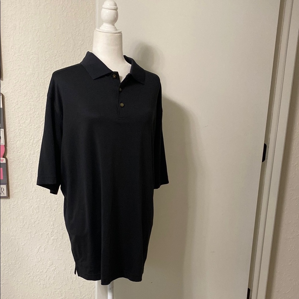 Pebble Beach Black Polo Shirt Relaxed Fit